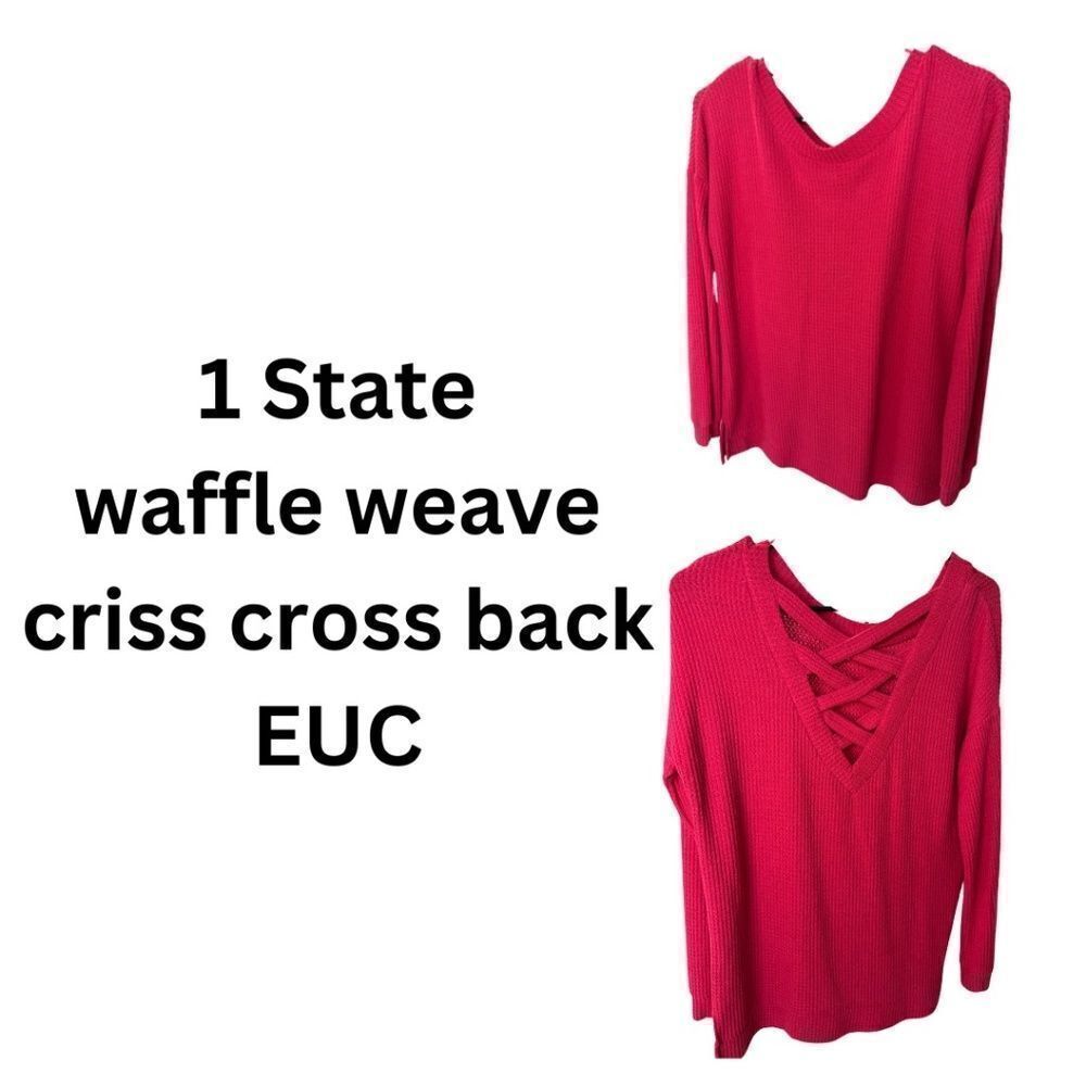 💼 Cute, Comfy and Casual Top by 1 State. Waffle Weave, Loose Fit, EUC
